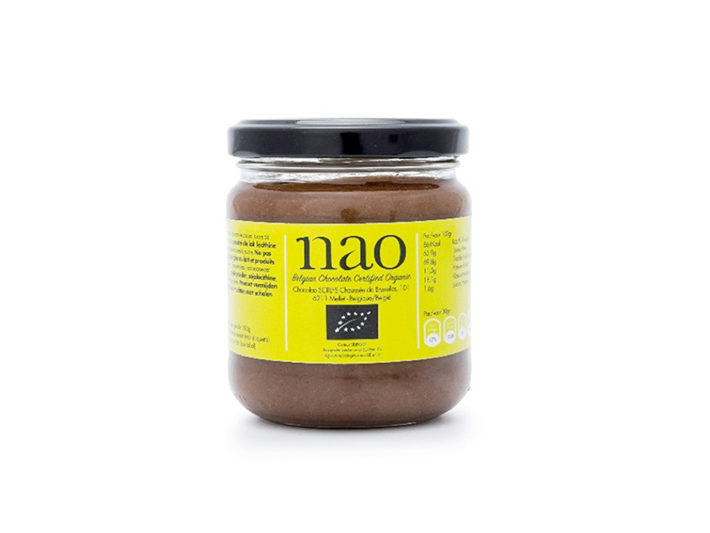 Pâte à tartiner Bio Nao. Le chocolat belge bio sans huile de palme