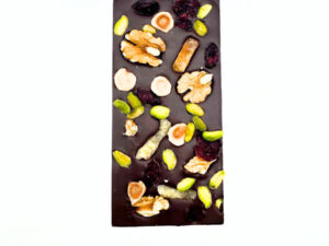 Tablette Chocolat Noir 72% Sao Tome façon "Mendiant" 80g