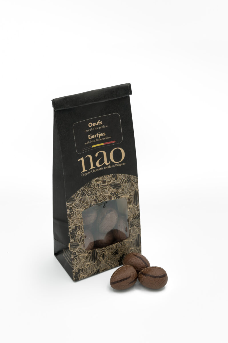 Chocolade eieren Milk gevuld met praliné bio 100g