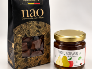 São Tomé 72% Pralines with Apple-Pear Syrup 100 g