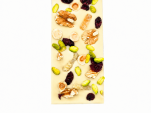 Tablette Chocolat Blanc façon "Mendiant" 80g